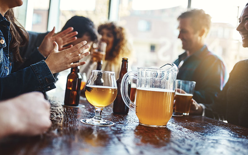 People drinking alcohol