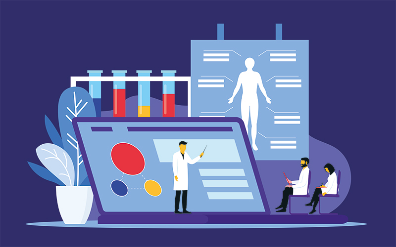 Medical conference, educational meeting of doctors scientists vector illustration.CREDIT - Shutterstock-1635771265
